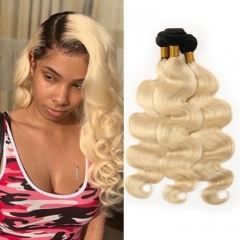 1b 613 Black To Blonde Ombre Hair Weave Extensions Brazilian Body Wave
