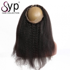 360 Degree Full Lace Frontal Closure Kinky Straight Coarse Hair