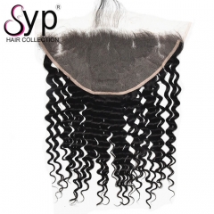 Transparent Deep Wave Lace Frontal Closure 13x6 Bleached Knots