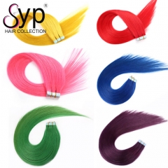 Colored Skin Weft Tape In Human Hair Extensions For Short Hair