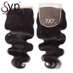 7x7 Hair Closure Swiss Lace Body Wave Brazilian Human Hair