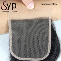 Straight Transparent Lace Closure Hair Piece 4x4 Natural Part