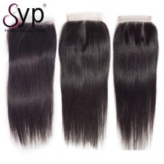 Brazilian Straight Hair Lace Closure With Baby Hair 4x4 For Sale