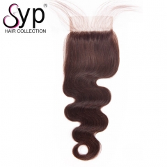 Color 4 Lace Closure For Light Brown Human Hair Extensions
