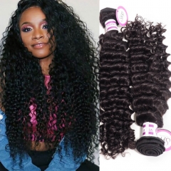 Cuticle Hair Extensions Peruvian Deep Curly Virgin Human Hair Weave