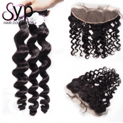 Peruvian Loose Wave Bundle Deals With Frontal Virgin Hair Factory