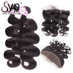 Peruvian Body Wave Hair With Frontal Unprocessed Hair Bundle Deals