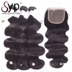 Mink Hair Bundles With Closure Brazilian Deep Body Wave Curl Weave