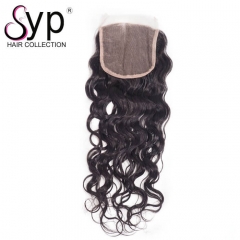 Middle Part Lace Closure Piece 4x4 Peruvian Water Wave Hair