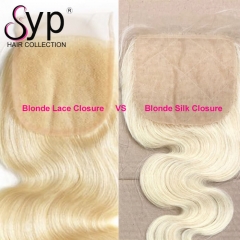 613 Blonde Silk Top Closure 5x5 Brazilian Body Wave Human Hair