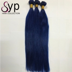 Cheap Blue Straight Human Hair Weave Bundles For Black Woman Near Me