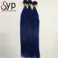 Cheap Blue Straight Human Hair Weave Bundles For Black Woman Near Me