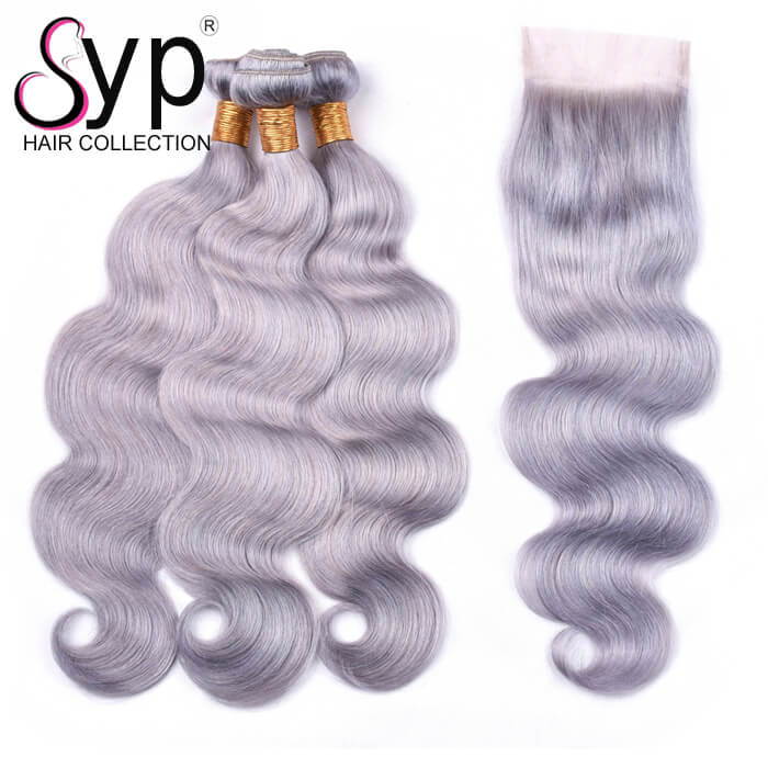 Grey Weave Bundles With Closure Wet And Wavy Colored Hair Grey Weave Bundles With Closure Wet And Wavy Colored Hair