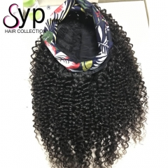 Kinky Curly Headband Wigs For African American Women Human Hair