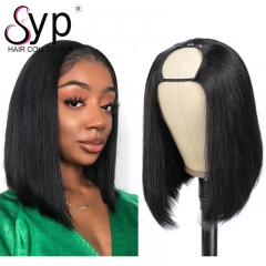 Bob Wig U Part Natural Straight Human Hair Cheap Short Wigs For Sale