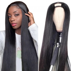 High Quality U Part Human Hair Wig Natural Straight Wholesale