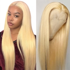 Blonde Human Hair Wigs t Part Deep Part 613 Brazilian Straight Cheap Lace Frontal Wig