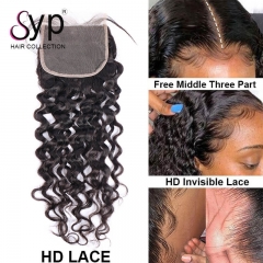 Invisible HD Lace Closure 4x4 Italian Curly Best Remy Human Hair For Black Women