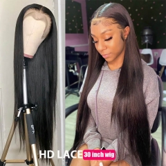 Invisible HD Lace Frontal Wig 13x4 Premium Long Black Natural Straight Hair Custom Wigs 38 40