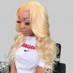 Platinum Blonde Body Wave Full Lace Wig Human Hair Brazilian