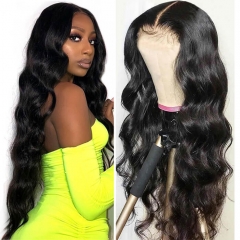 360 Lace Front Wig 180 Density Body Wave Black Hair For Sale