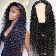 Pre Plucked 360 Lace Frontal Wig 180 Density Deep Wave Cheap Real Hair