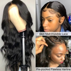 Skin Melt HD Lace Frontal With 3 Bundles Brazilian Body Wave Hair