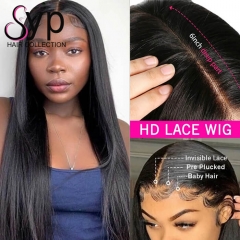 Melt 6x6 HD Lace Closure Wig Bone Straight Human Hair 200 Density