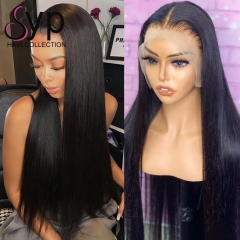 Pre Plucked 13x6 Transparent Lace Frontal Wig Human Hair Straight Near Me