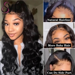 13x4 Undetectable Transparent Lace Front Wigs Wet And Wavy Human Hair