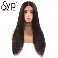 Glueless 6x6 Lace Closure Wigs Human Hair Bone Straight Deep Middle Part