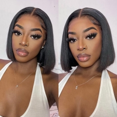 Cheap Lace Front Bob Cut Wigs Short Straight Human Hair For Black Women